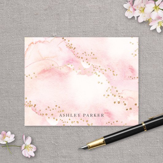 Carte De Remerciements Joli rose Faux Gold Parties scintillant Papier à l