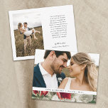 Carte De Remerciements Joli Vintage Florals d'hiver 2 Mariage photo<br><div class="desc">Ces beaux cartes photos mariage remercient les d'un design floral peint rustique sur le fond de la carte (fleurs de pomme) en rouge, vert et blanc sur un look arrière - plan burlap. Le dos contient un autre modèle photo et plus de modèles de texte pour une personnalisation plus poussée....</div>