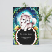 Carte De Remerciements Joli Whimsical Wolf Birthday (Debout devant)