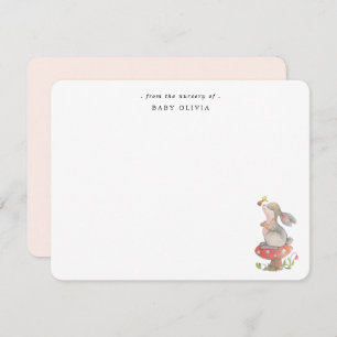 Carte De Remerciements Jolie aquarelle Bunny Baby girl