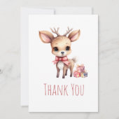 Carte De Remerciements Jolie Bébé Cerf avec fête des cadeaux (Devant)