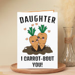 Carte De Remerciements Jolie Carotte Funny Pun fille Joyeux Anniversaire<br><div class="desc">Vous cherchez une façon unique d'express votre amour et votre humour à votre enfant? Notre drôle de carte de voeux pour carottes est le choix parfait pour une fille le jour de son anniversaire! Customisez-le en ajoutant votre propre message personnel.</div>