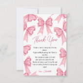 Carte De Remerciements Jolie coquette de Noël rose pour enterrement de vi (Devant)