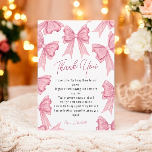Carte De Remerciements Jolie coquette de Noël rose pour enterrement de vi