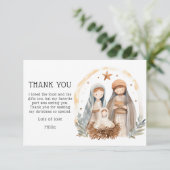 Carte De Remerciements Jolie Crèche de Noël pour Enfants à Noël (Debout devant)