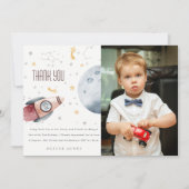 Carte De Remerciements Jolie étoile de l'espace Planètes Anniversaire de  (Devant)