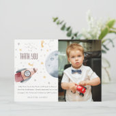 Carte De Remerciements Jolie étoile de l'espace Planètes Anniversaire de  (Debout devant)