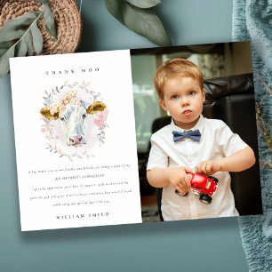 Carte De Remerciements Jolie ferme de vaches saintes Enfants Photo N'Impo