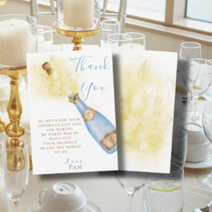 Carte De Remerciements Jolie fête d'anniversaire de brunch au Champagne b