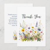 Carte De Remerciements Jolie fête d'anniversaire Fleur sauvage (Devant / Derrière)