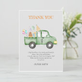 Carte De Remerciements Jolie fête d'anniversaire vert terne tout âge (Debout devant)