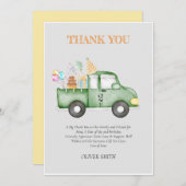 Carte De Remerciements Jolie fête d'anniversaire vert terne tout âge (Devant / Derrière)