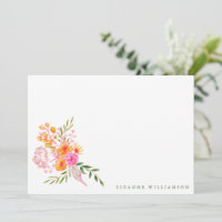 Jolie Fête de Mariage Florale Aquarelle Rose Orang