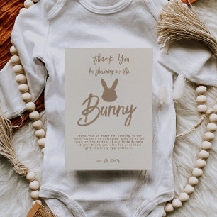 Carte De Remerciements Jolie Fête de Naissance de Lapin Bohème Neutre