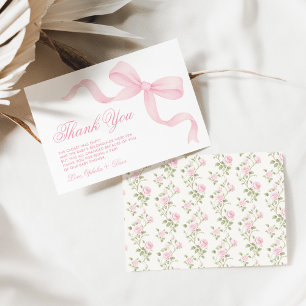 Carte De Remerciements Jolie fille arc-en-ciel rose bébé Shower