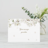 Carte De Remerciements Jolie Fleur Blanche Ajoutez Votre Message (Debout devant)