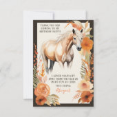 Carte De Remerciements Jolie fleur de cheval et de pêche Aquarelle Annive (Devant)