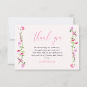 Carte De Remerciements Jolie Fleur Sauvage Rose Fleur délicate (Devant)