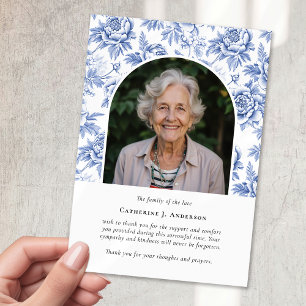 Carte De Remerciements Jolie florales Photo Sympathy Funeral Memorial