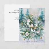 Carte De Remerciements Jolie Forêt Grateful Joyeuses vacances (Devant / Derrière)