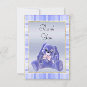 Carte De Remerciements Jolie Lapin Bleu Remerciement Baby Shower