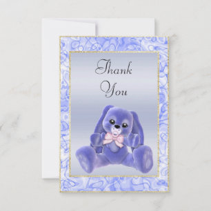 Carte De Remerciements Jolie Lapin Bleu Remerciement Baby Shower