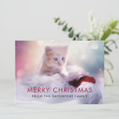 Carte De Remerciements Jolie Noël Kitten Festive (Debout devant)