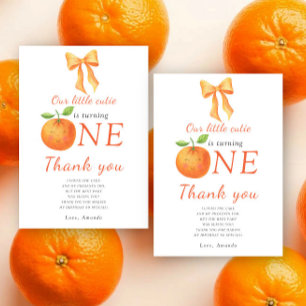Carte De Remerciements Jolie orange citrus Enfants fête d'anniversaire me