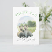 Carte De Remerciements Jolie paire de lapins de couleur aquarelle (Debout devant)