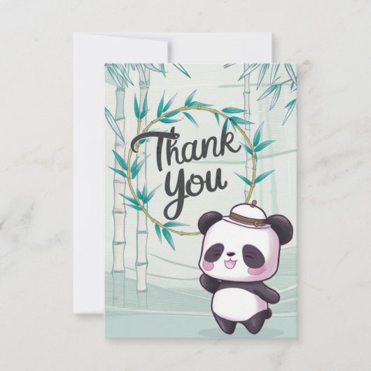Carte De Remerciements Jolie Panda Editable (Devant)