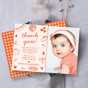 Carte De Remerciements Jolie petite tarte ! Photo de 1er anniversaire d'a