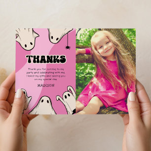 Carte De Remerciements Jolie Photo d'anniversaire Halloween Rose