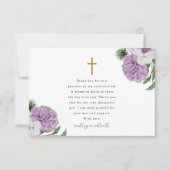 Carte De Remerciements Jolie remerciement de confirmation florale violett (Devant)