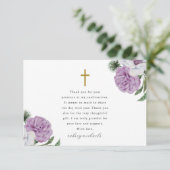 Carte De Remerciements Jolie remerciement de confirmation florale violett (Debout devant)