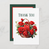 Carte De Remerciements Jolie roses rouges ajouter un message (Devant / Derrière)