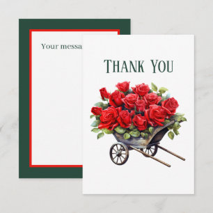 Carte De Remerciements Jolie roses rouges ajouter un message
