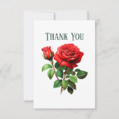 Carte De Remerciements Jolie roses rouges ajouter un message (Devant)