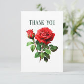 Carte De Remerciements Jolie roses rouges ajouter un message (Debout devant)