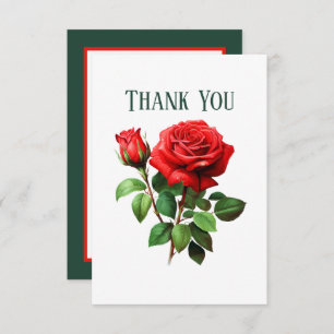 Carte De Remerciements Jolie roses rouges ajouter un message