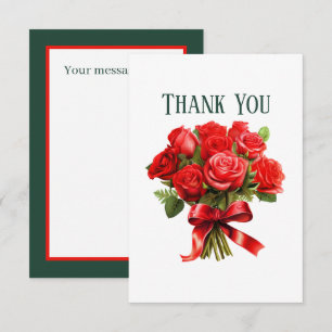 Carte De Remerciements Jolie roses rouges ajouter un message