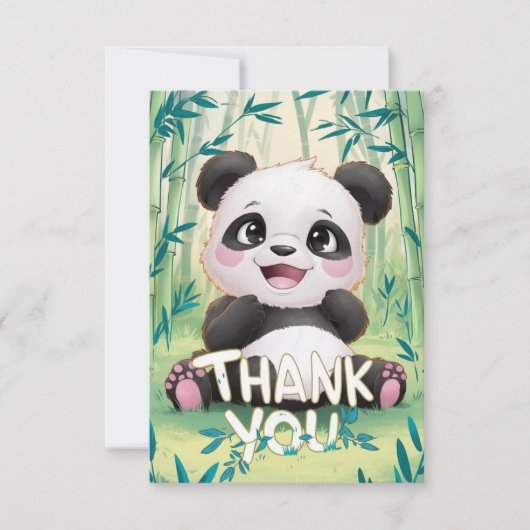 Carte De Remerciements Jolie salutation Panda (Devant)
