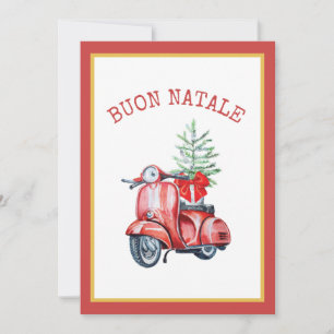 Carte De Remerciements Jolie Scooter Buon Natale voeux de vacances