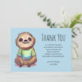 Carte De Remerciements Jolie Sloth portant une chemise (Debout devant)