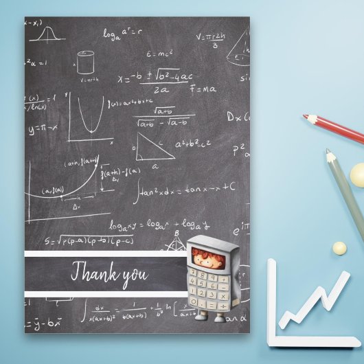 Carte De Remerciements Jolies équations de maths au tableau pour enfants