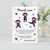 Carte De Remerciements Jolies Filles Ninja Warrior Rose Fête d'Anniversai (Debout devant)