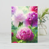 Carte De Remerciements Jolies Peonies (Debout devant)