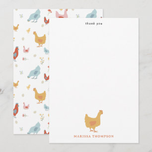 Carte De Remerciements Jolis poulets, poules et poussins