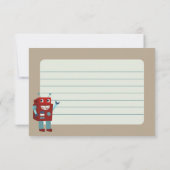 Carte De Remerciements Jolis robots rétro pour enfants en panneau plat (Dos)