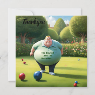 Carte De Remerciements Jolly Lawn Bowler Man,