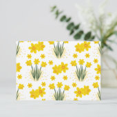 Carte De Remerciements Jonquilles lumineuses, motif sans soudure (Debout devant)